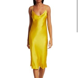 Dannijo daffodil yellow silk slip dress
